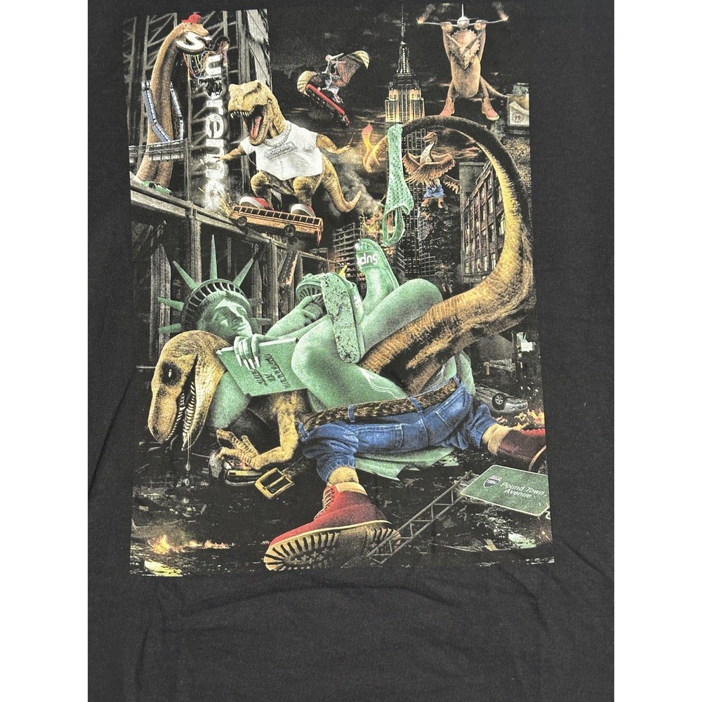 Supreme T-Rex T-Shirt Men's XL Black Dinosaur NYC Graphic Shirt Tee USA